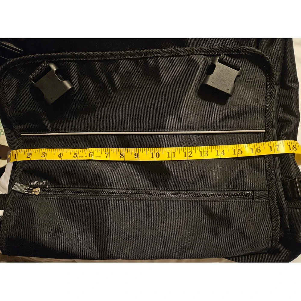 EastSport Black Nylon Messenger Bag Crossbody Laptop Travel School Reflective